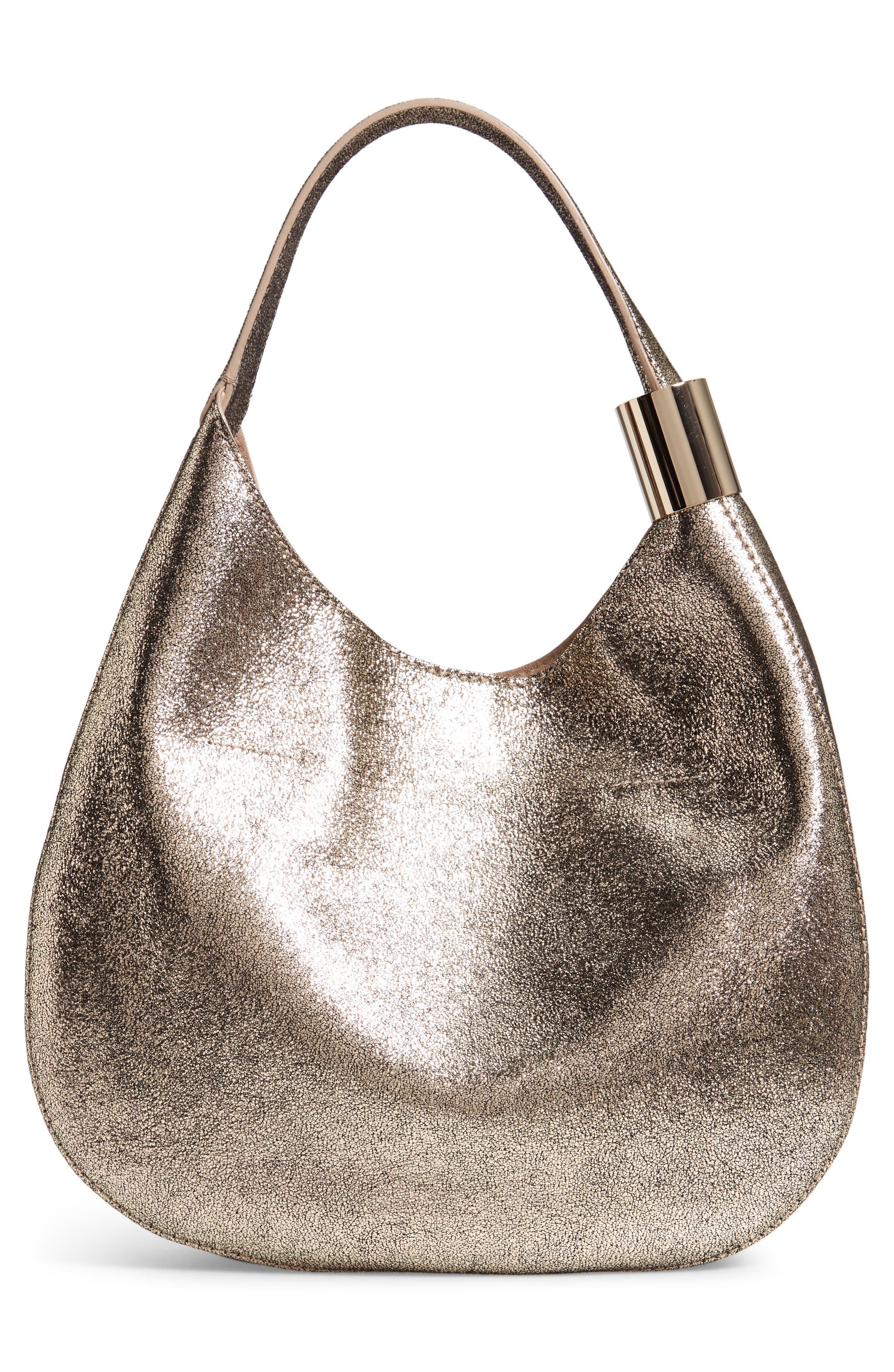 Jimmy Choo Steve Metallic Leather Hobo, Alternate, color, 