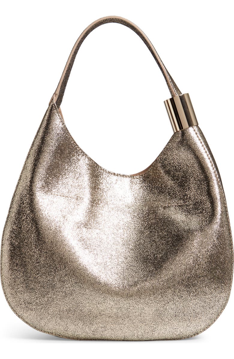 Jimmy Choo Steve Metallic Leather Hobo, Alternate, color,