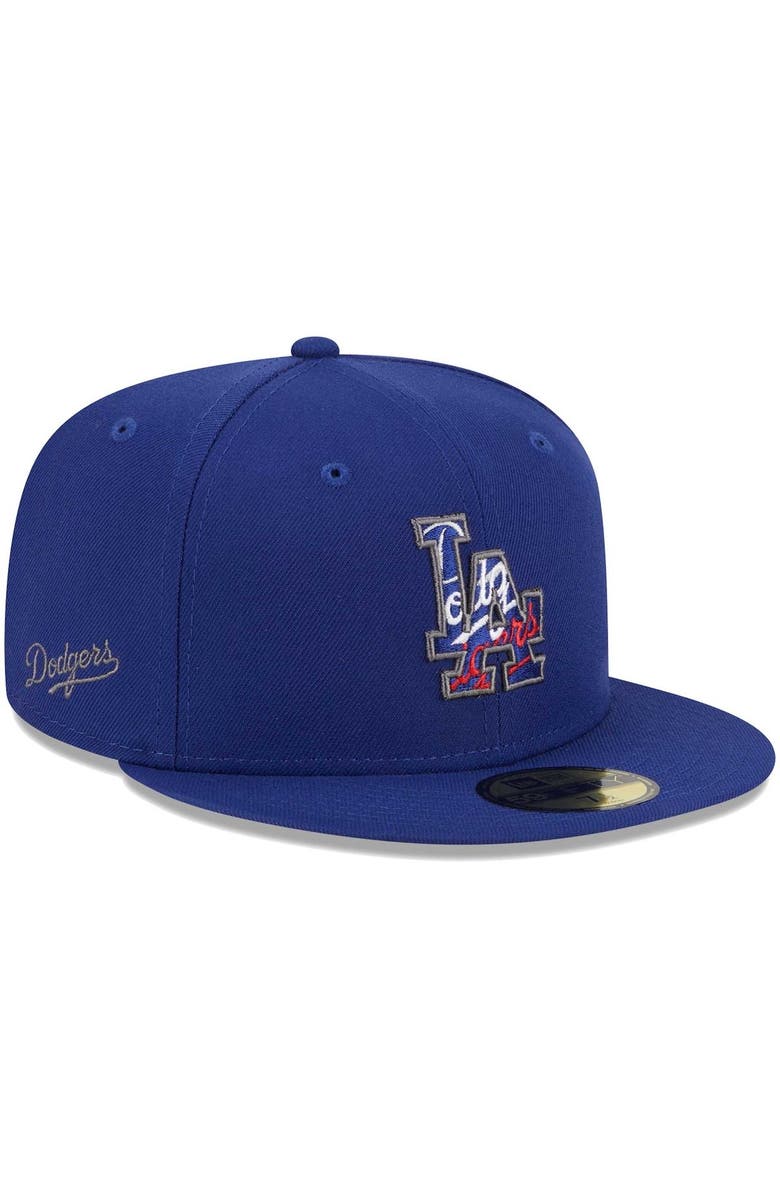 New Era Men's New Era Royal Los Angeles Dodgers Script Fill 59FIFTY Fitted Hat, Main, color, 