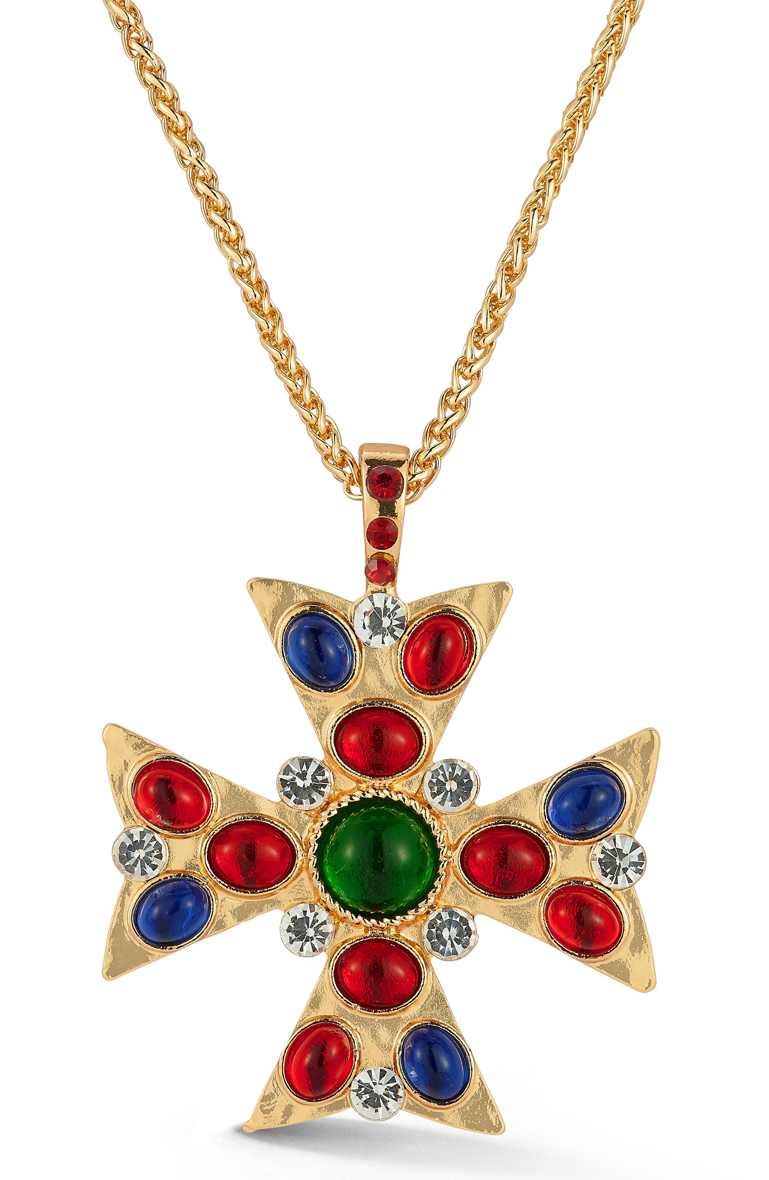 SPHERA MILANO Cabochon Cross Statement Necklace