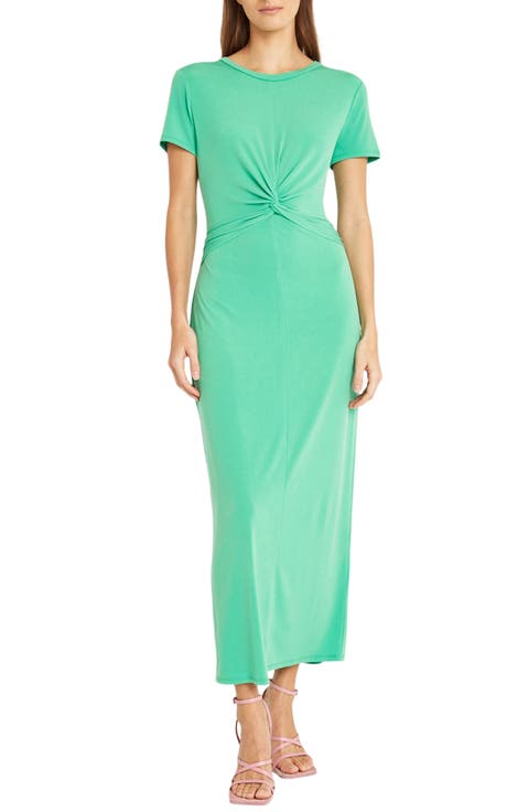 Twist Front Short Sleeve Maxi Dress
