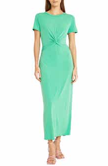 DONNA MORGAN FOR MAGGY Twist Front Short Sleeve Maxi Dress