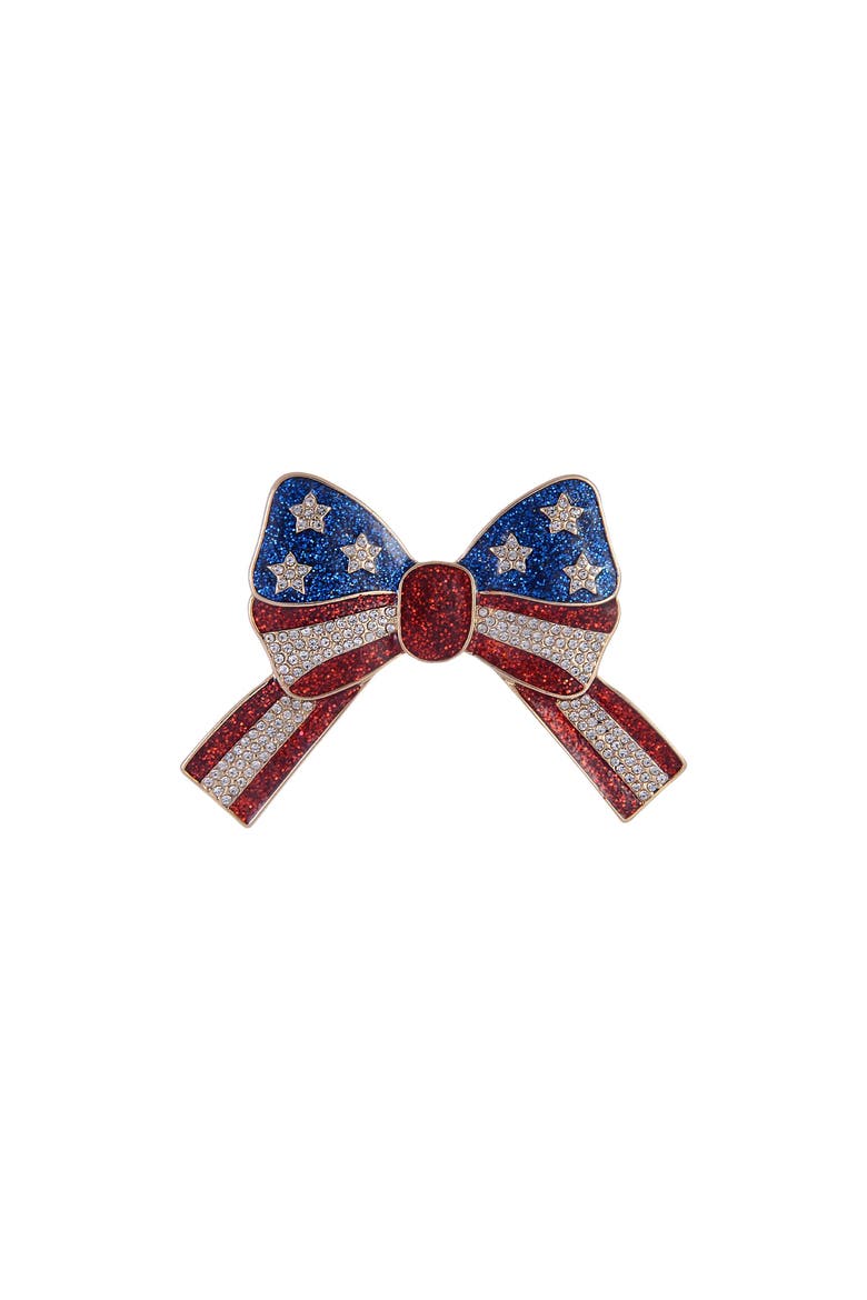 American Flag Bow Pin, Main, color, Red