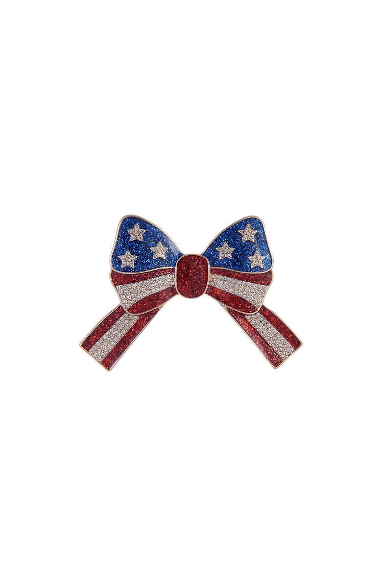 Hallmark American Flag Bow Pin, Main, color, Red