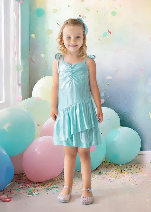 Isobella & Chloe Aqua Dress In Green