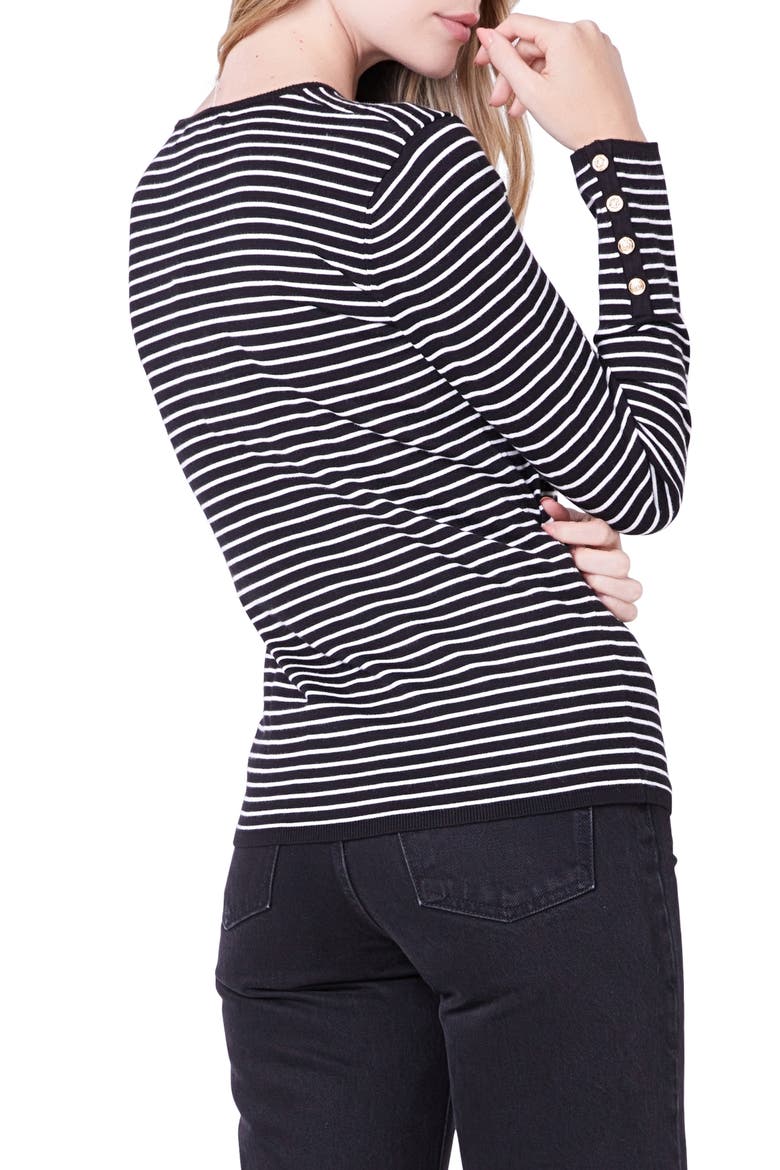 Stripe Sweater, Alternate, color, BLACK/ WHITE
