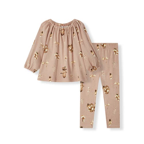 Milkbarn Organic Cotton Dress And Legging Set In Brown