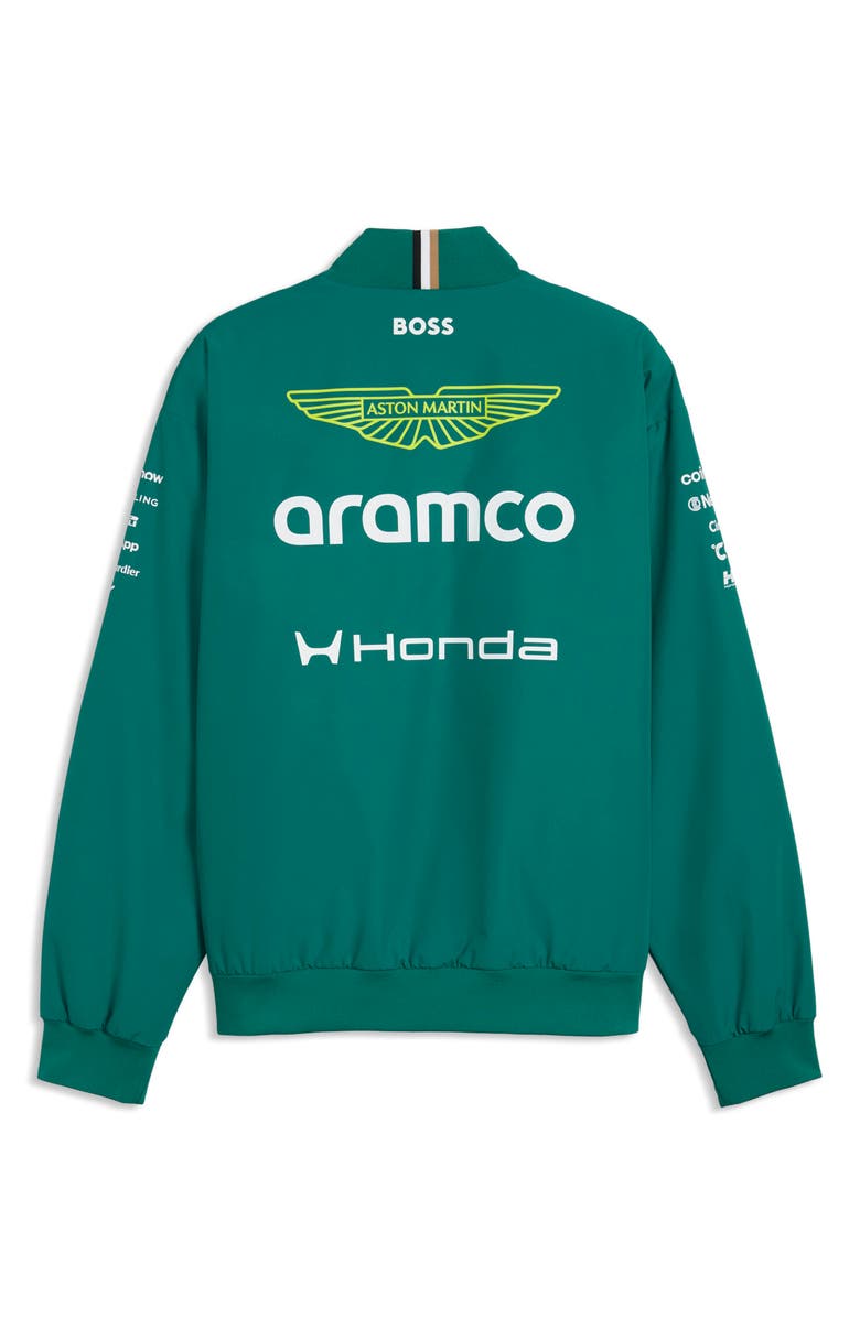 PUMA Aston Martin F1 Replica Water Repellent Jacket, Alternate, color, Green Lux