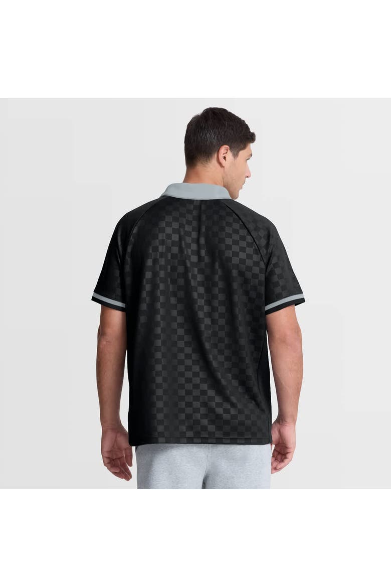 Men's Fanatics Black/Gray Las Vegas Raiders Homerun Raglan V-Neck Polo, Alternate, color, Black