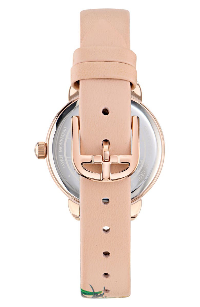 Ted Baker London Floral Watch, 14mm, Alternate, color, Pink
