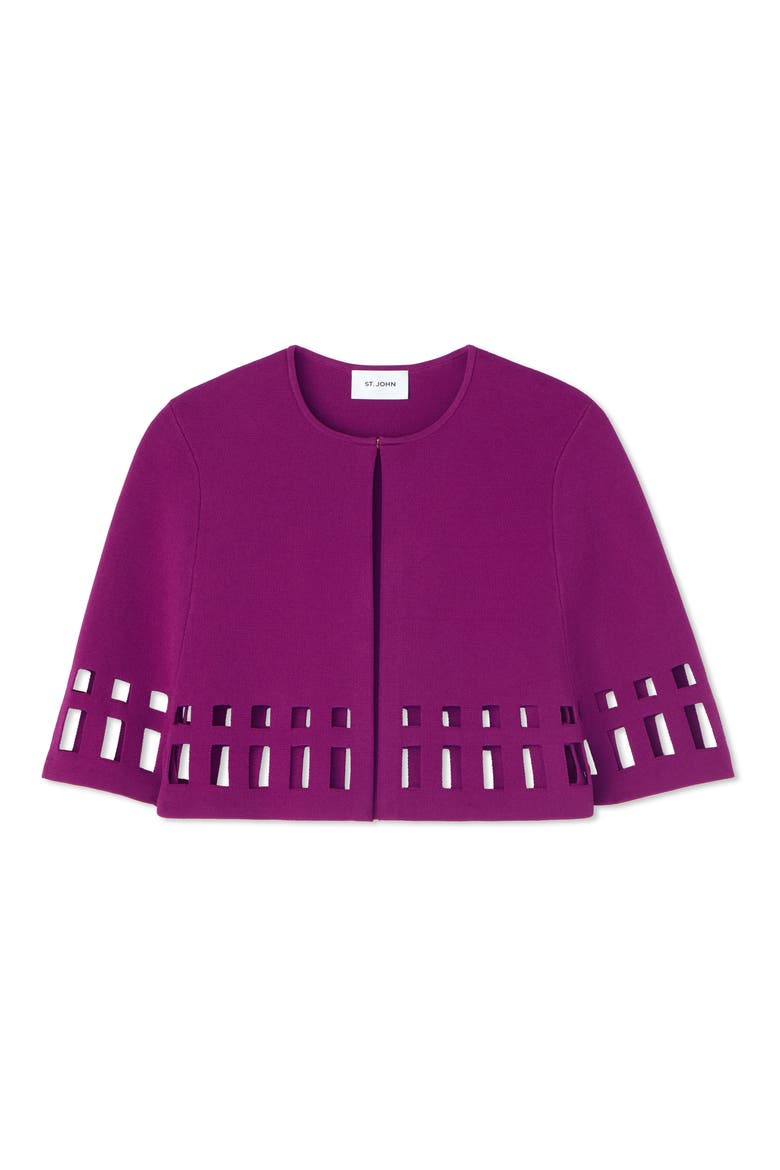 Cutout Milano Knit Cape, Alternate, color, AZALEA