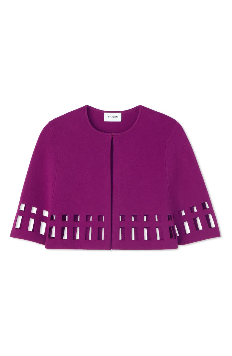 ST. JOHN Cutout Milano Knit Cape, Alternate, color, 