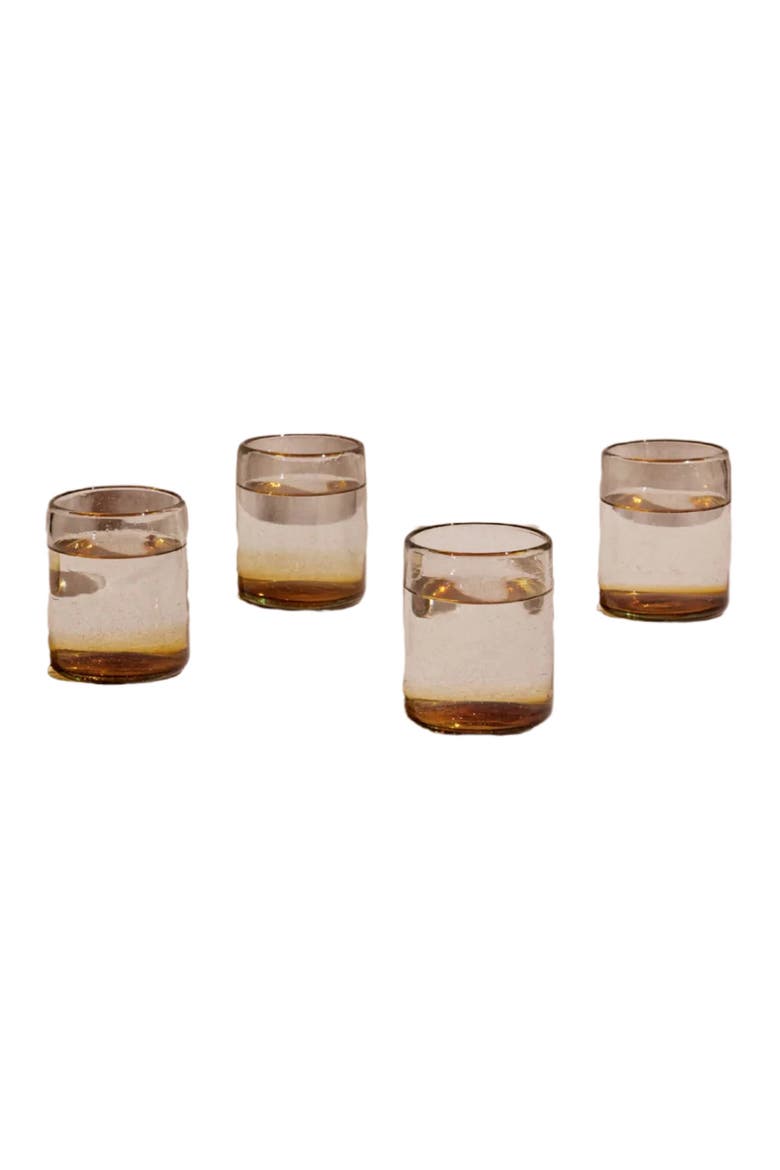 Sofia Ombre Effect Glass - Set of 4, Alternate, color, Clear & Amber
