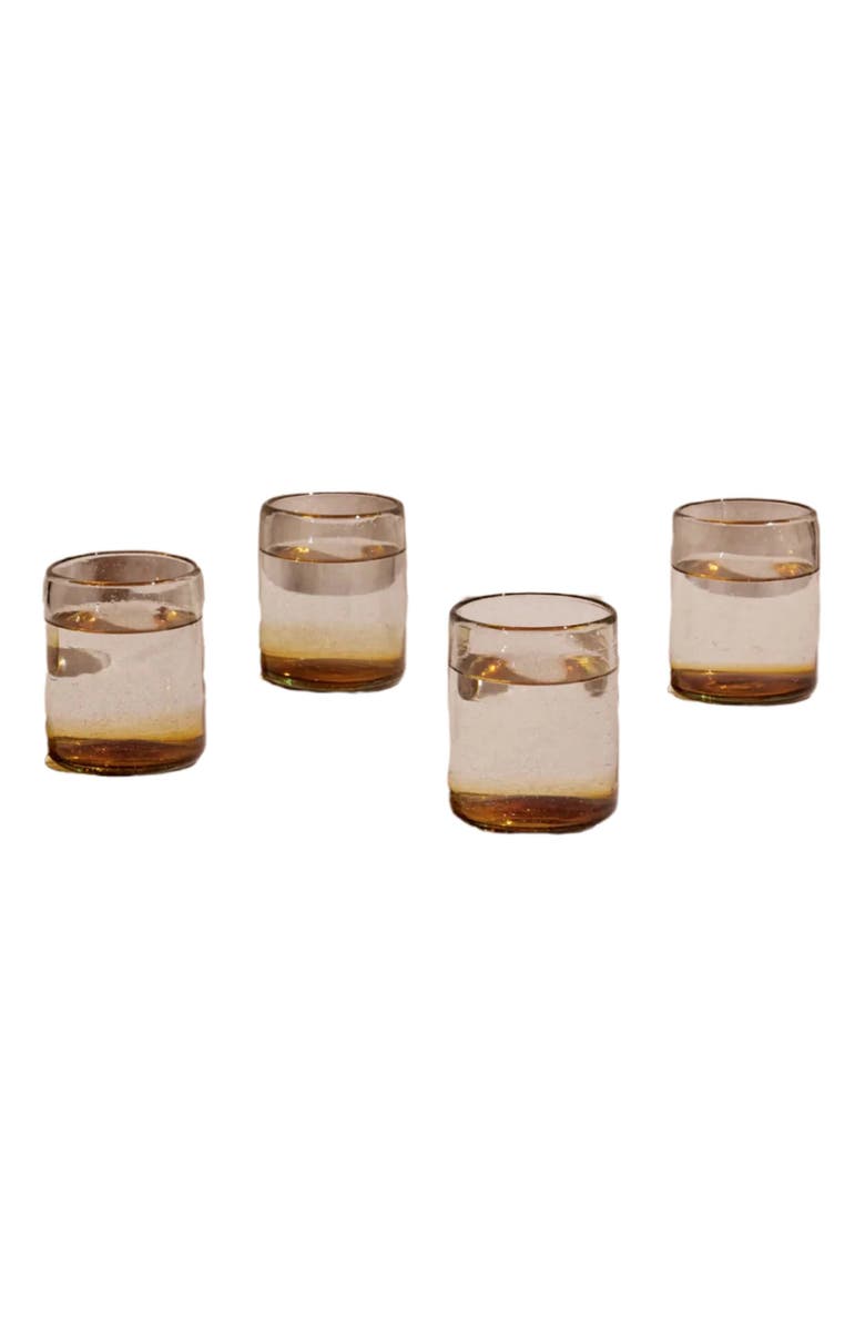Meso Goods Sofia Ombre Effect Glass - Set of 4, Alternate, color, Clear & Amber