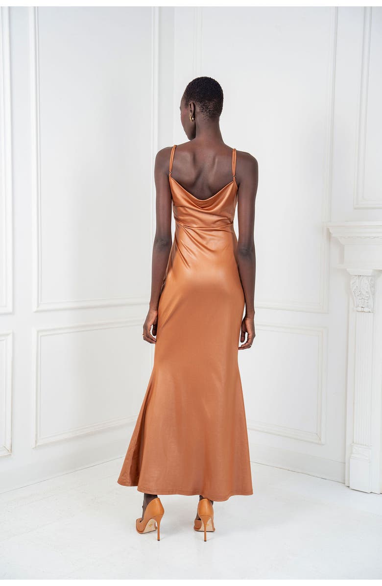 Chuks Collins Collin Armless Mermaid Dress, Alternate, color, Brown