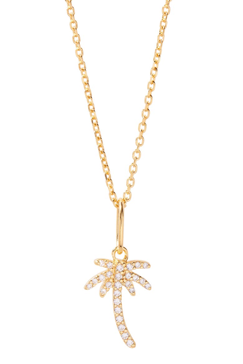 Adeline Palm Tree Pendant Necklace, Main, color, GOLD