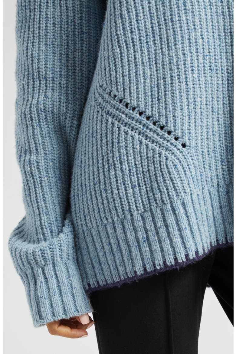 Heather Merino Wool Blend Sweater, Alternate, color, HEATHER DENIM BLUE