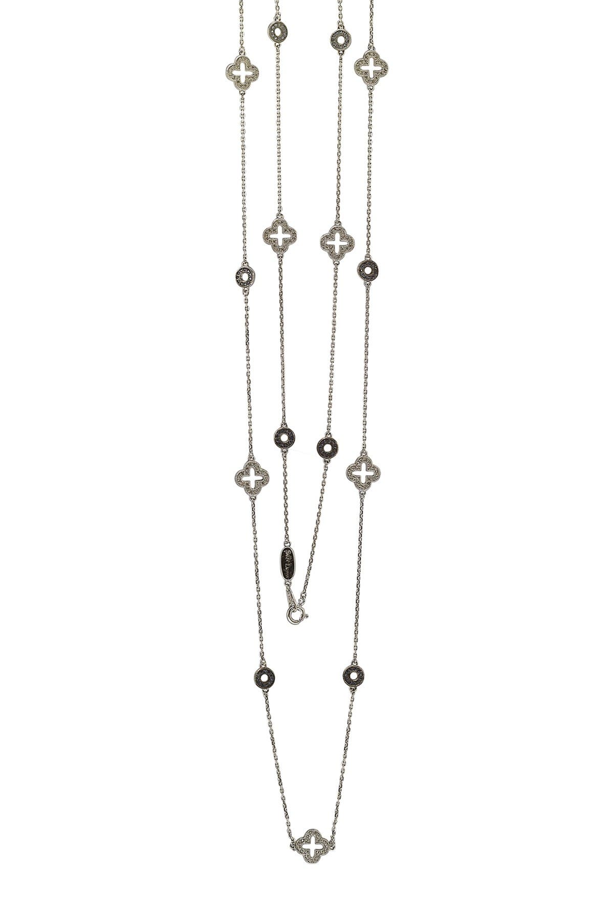 SUZY LEVIAN Sterling Silver Sapphire & Diamond Accent Station Necklace ...