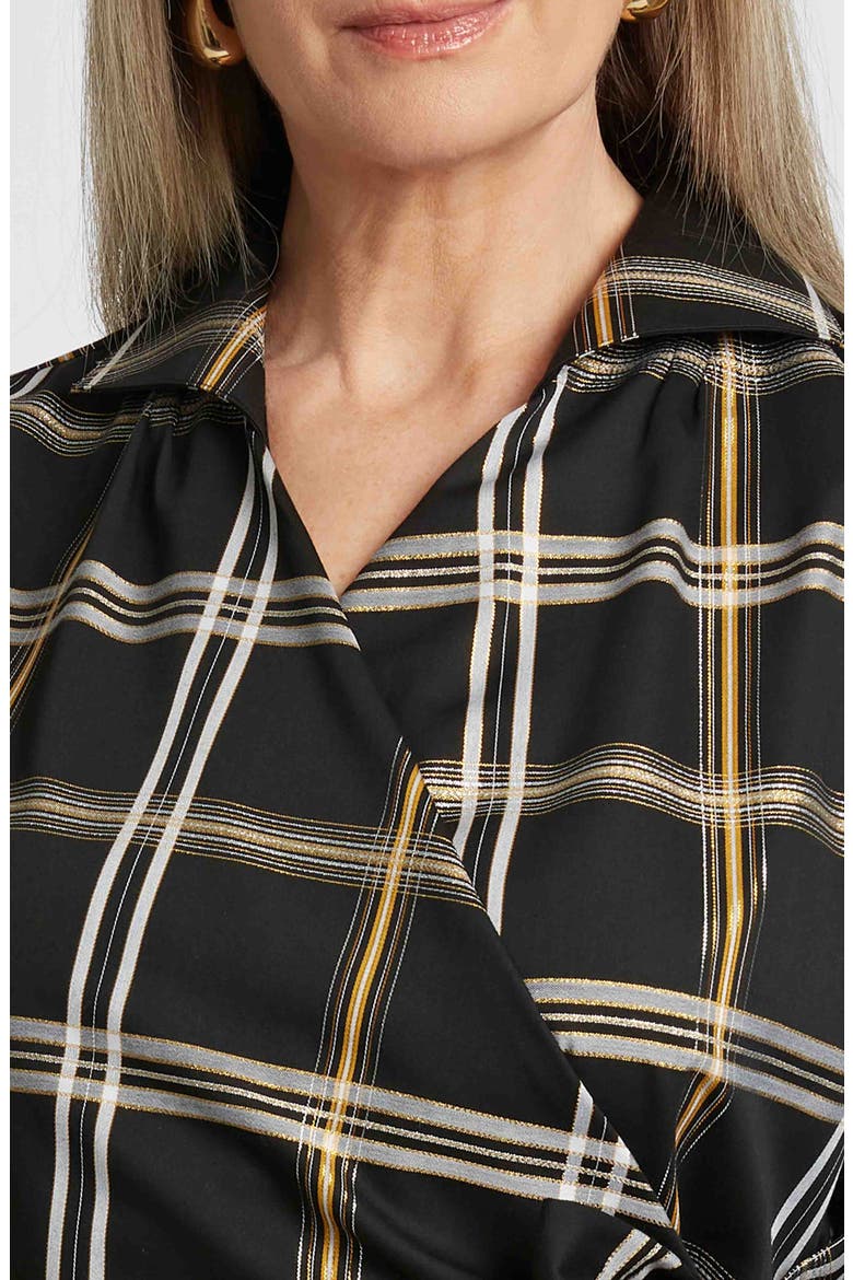 Salina Plaid Wrap Shirt, Alternate, color, BLACK PLAID