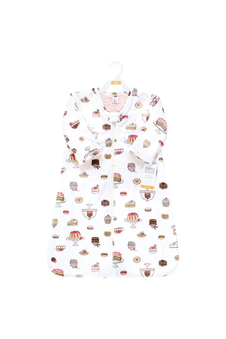 Cozy Long-Sleeve Faux Fur Sleep Sack, Alternate, color, Sweet Bakery