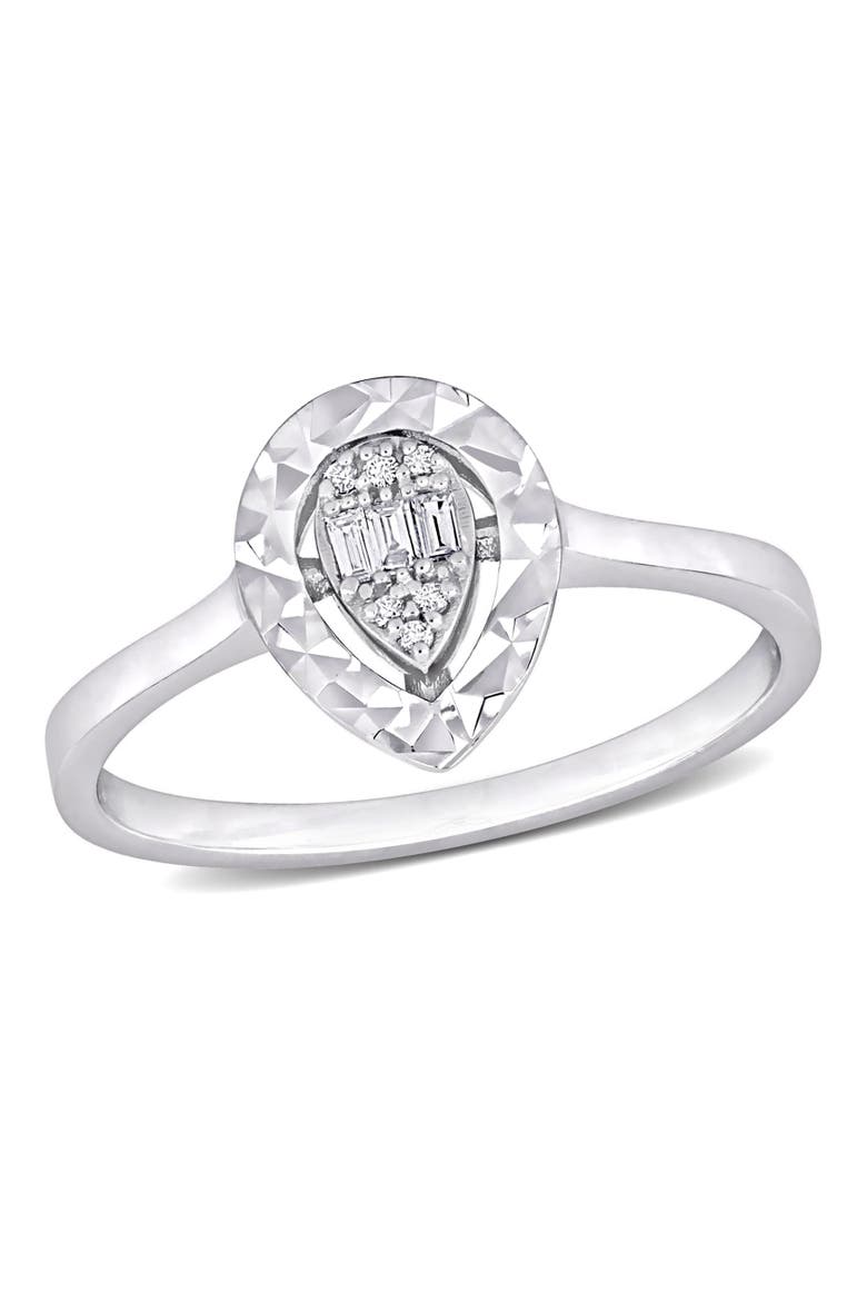 Diamond Teardrop Cluster Ring 14k, Main, color, 14k White Gold