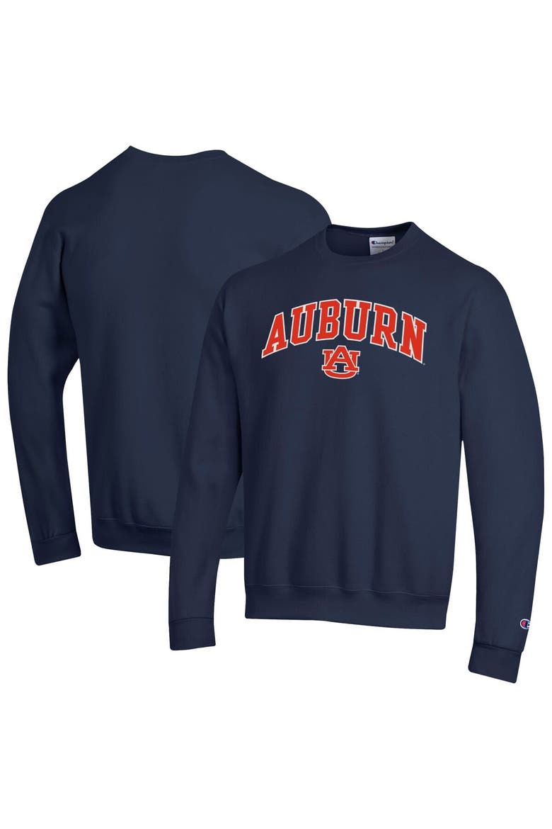Men's Champion  Navy Auburn Tigers Arch Over Logo Pullover Sweatshirt, Main, color, Navy