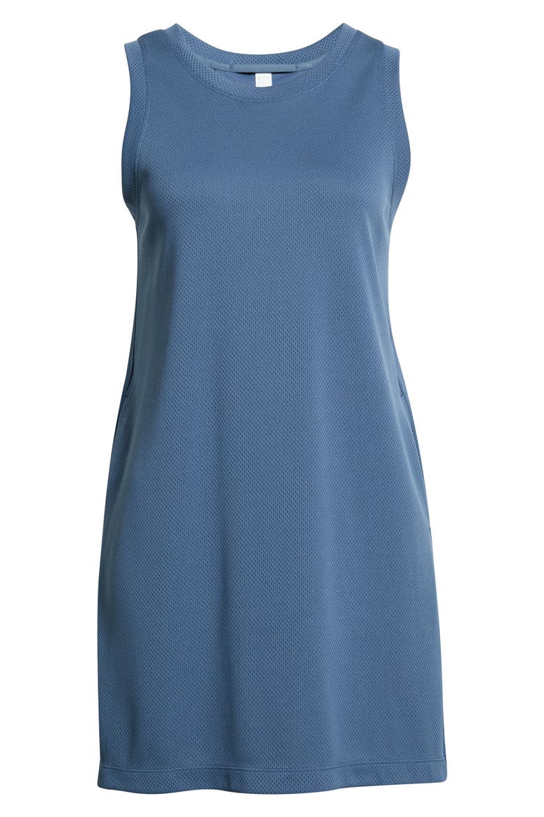 Piqué Mesh Scuba Tank Dress, Alternate, color, BLUE VINTAGE