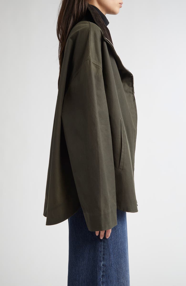 TOTEME Country Funnel Neck Waxed Cotton Jacket, Alternate, color,