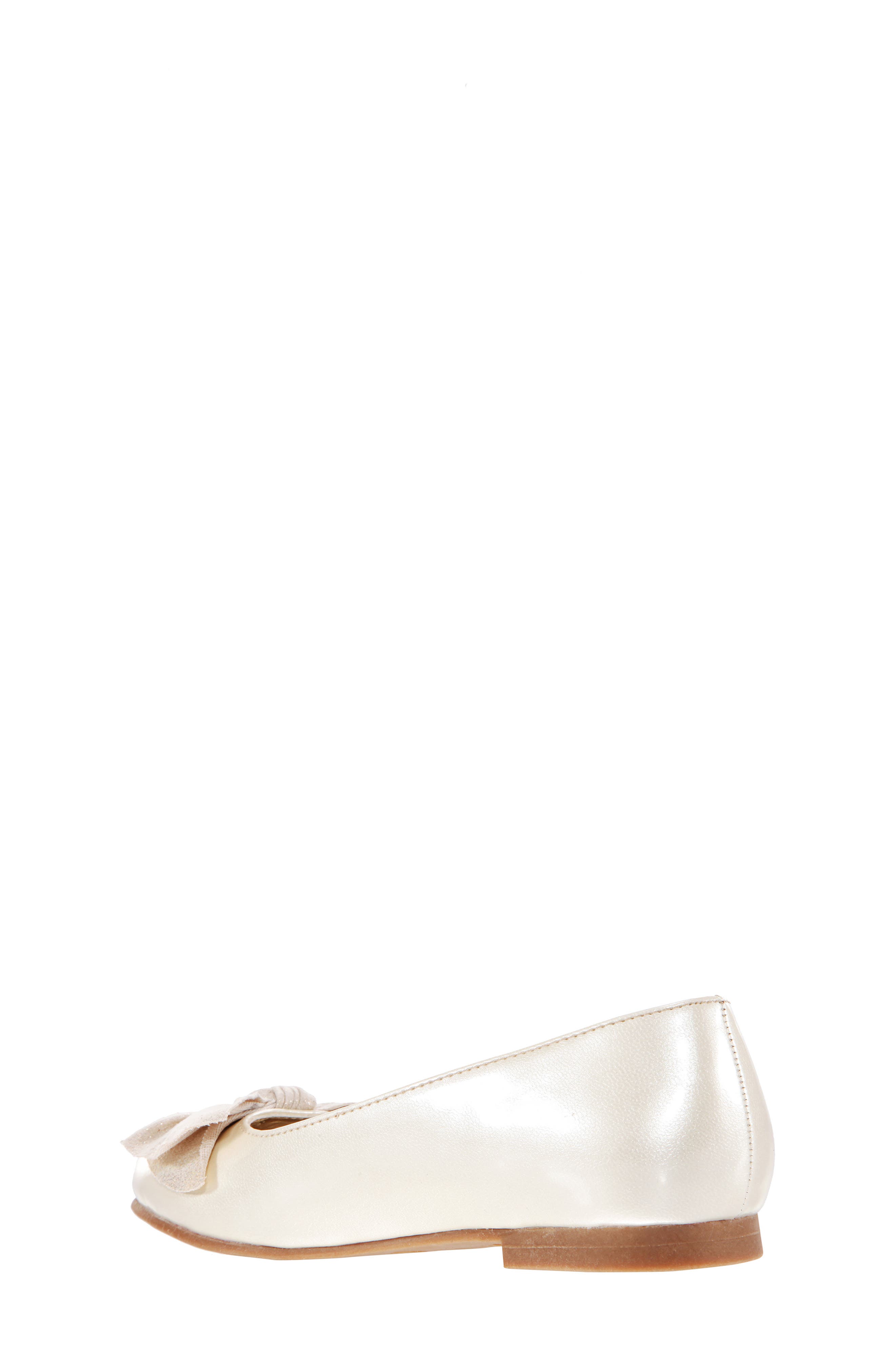 Glitter Bow Ballet Flat, Alternate, color, IVORY PATENT