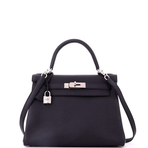 Kelly Handbag Black Togo with Palladium Hardware 28