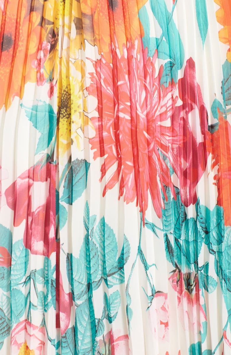 Eliza J Belted Floral Print Chiffon Maxi Dress, Alternate, color, 