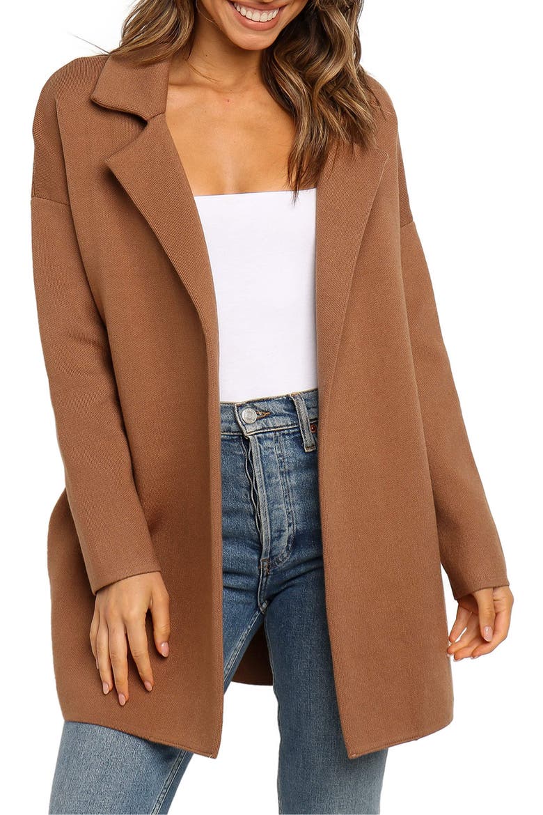 Lenore Longline Cardigan, Main, color, BROWN