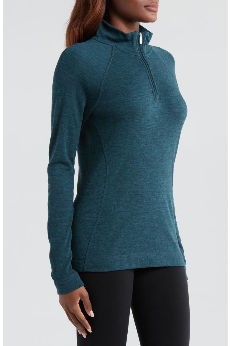 Classic Thermal Merino Wool Quarter Zip Pullover, Alternate, color, TWILIGHT BLUE HEATHER