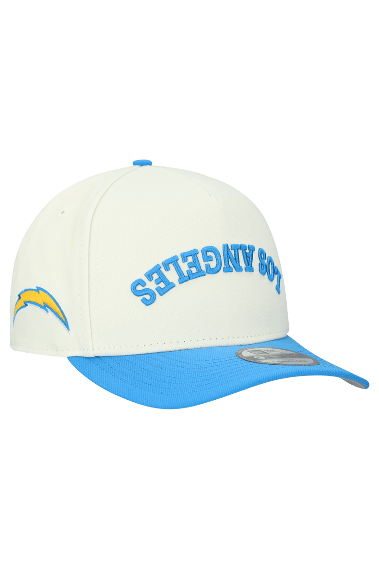 Men's New Era  Cream Los Angeles Chargers Upside Down 9FIFTY A-Frame Snapback Hat, Main, color, Cream