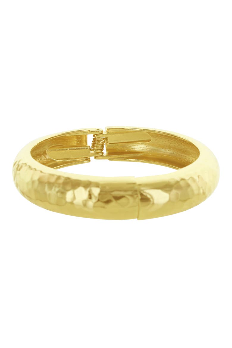 Wave Hammered Bangle, Alternate, color, GOLD