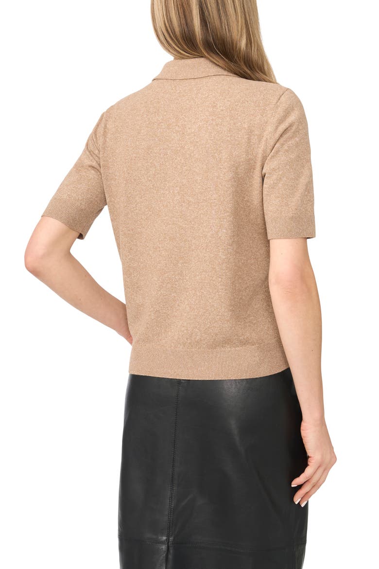 Remy Short Sleeve Button Detail Sweater, Alternate, color, WARM TEA