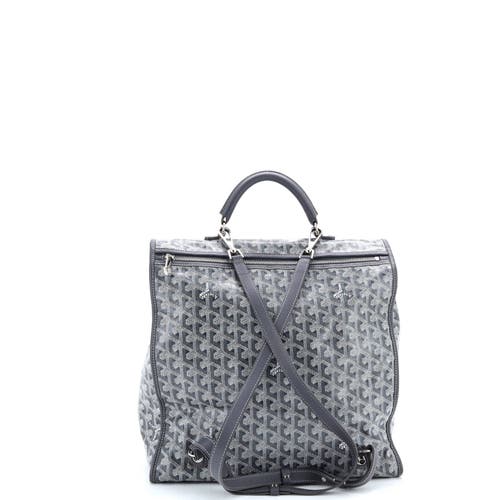 Pre-owned Goyard Goyard Saint Leger Briefcase Backpack Coated Canvas In Gray