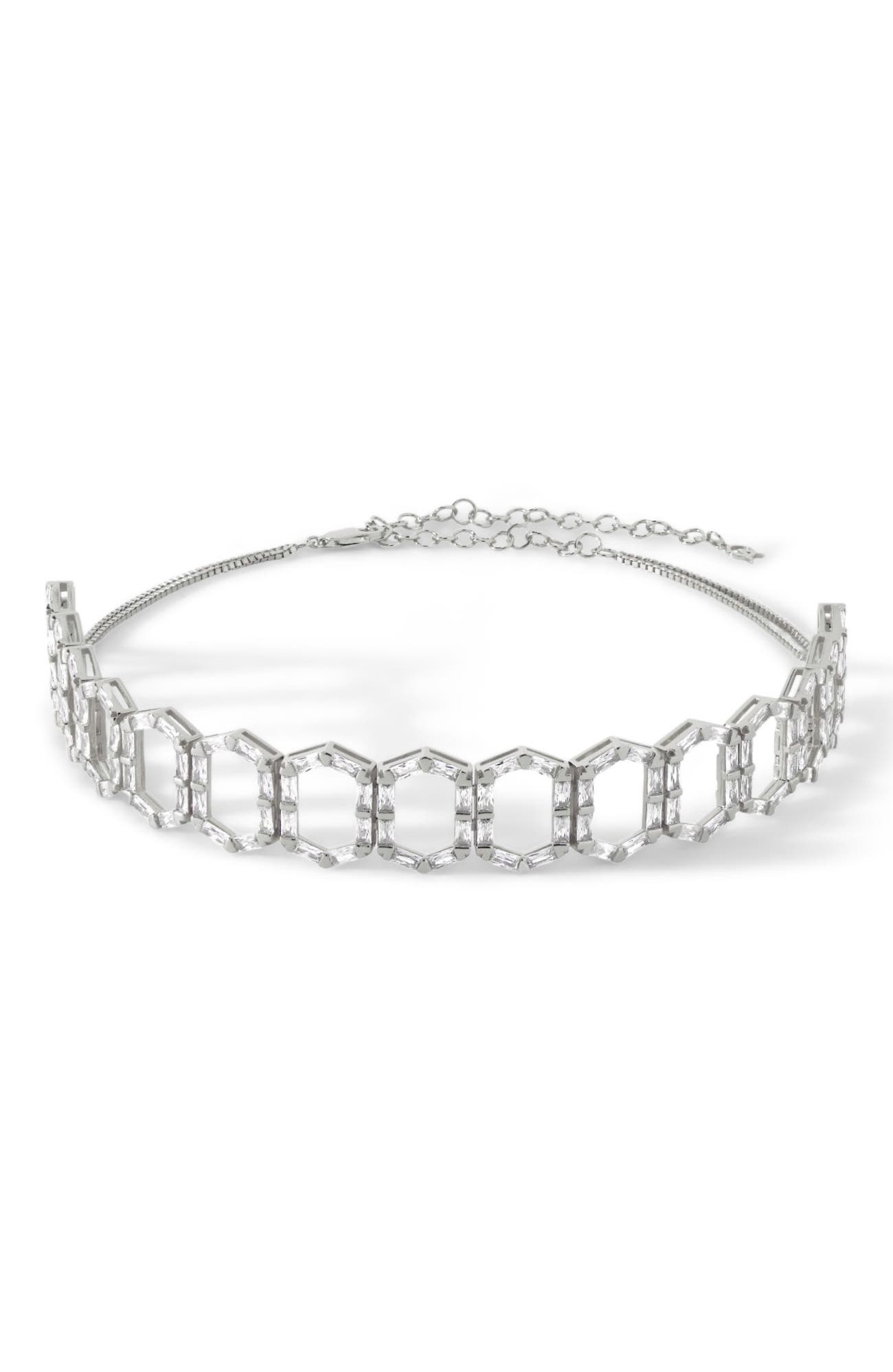 Sterling Silver/White  CZ