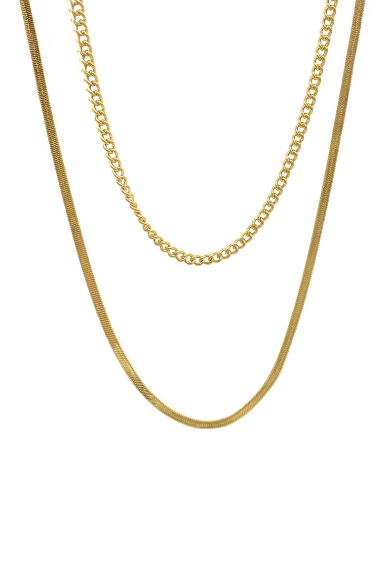 Set of 2 Chain Necklaces, Main, color, GOLD