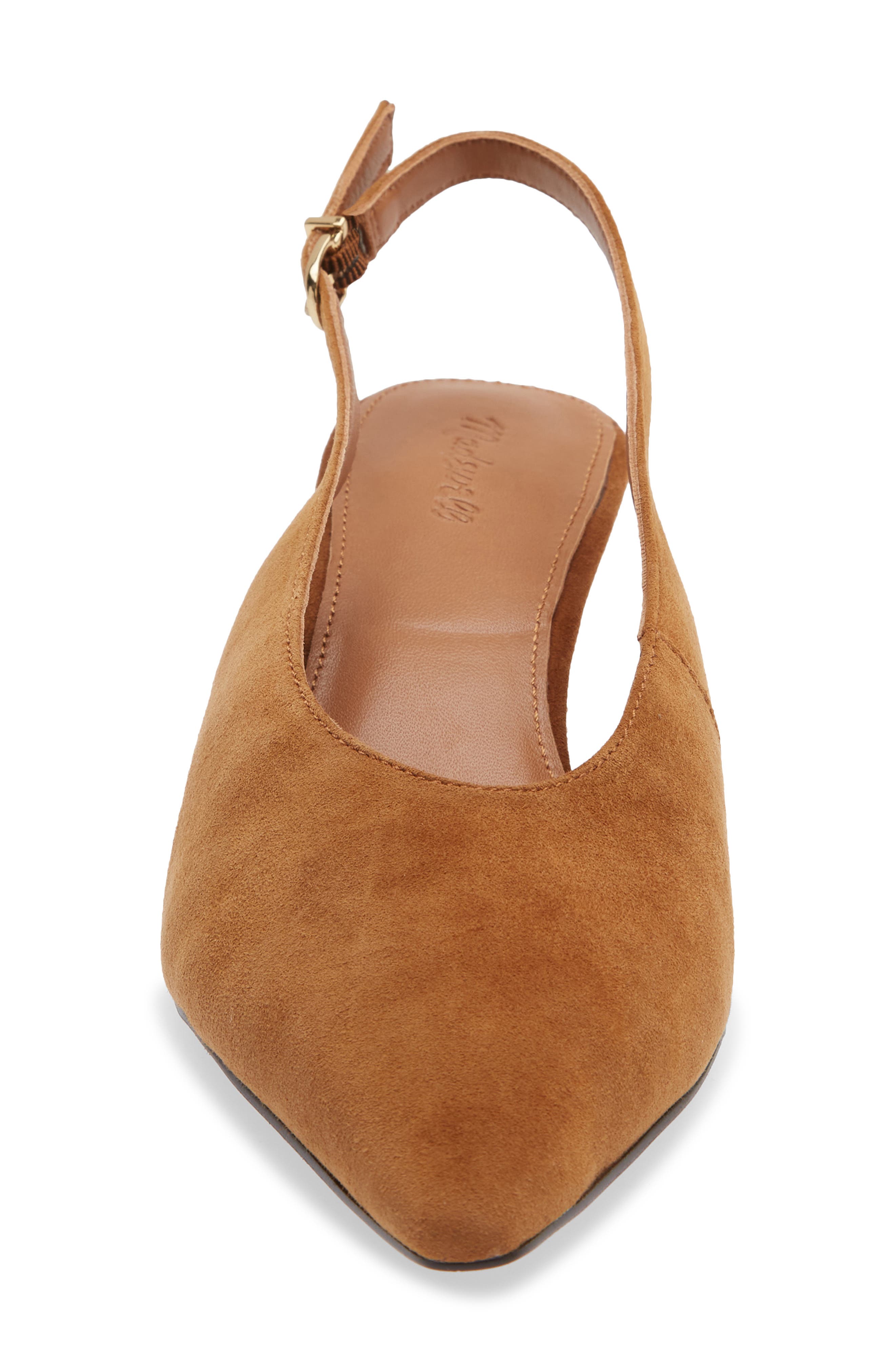 Madewell Emilie Pointed Toe Slingback Pump, Alternate, color, Russet