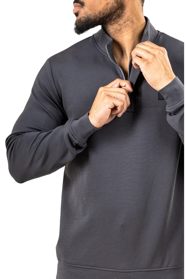 Marthyr Quarter Zip Pullover, Alternate, color, GREY