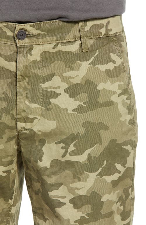 Ag Wanderer Slim Fit Cotton & Linen Shorts In Camo Dry Cypress