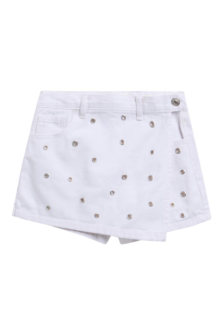 Kids' Studded Denim Skort, Main, color, WHITE