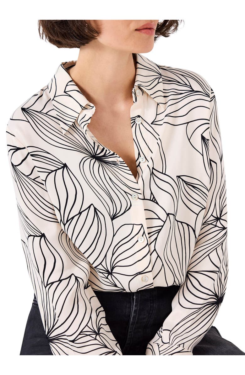 MINT VELVET Floral Print Satin Shirt, Alternate, color, Cream
