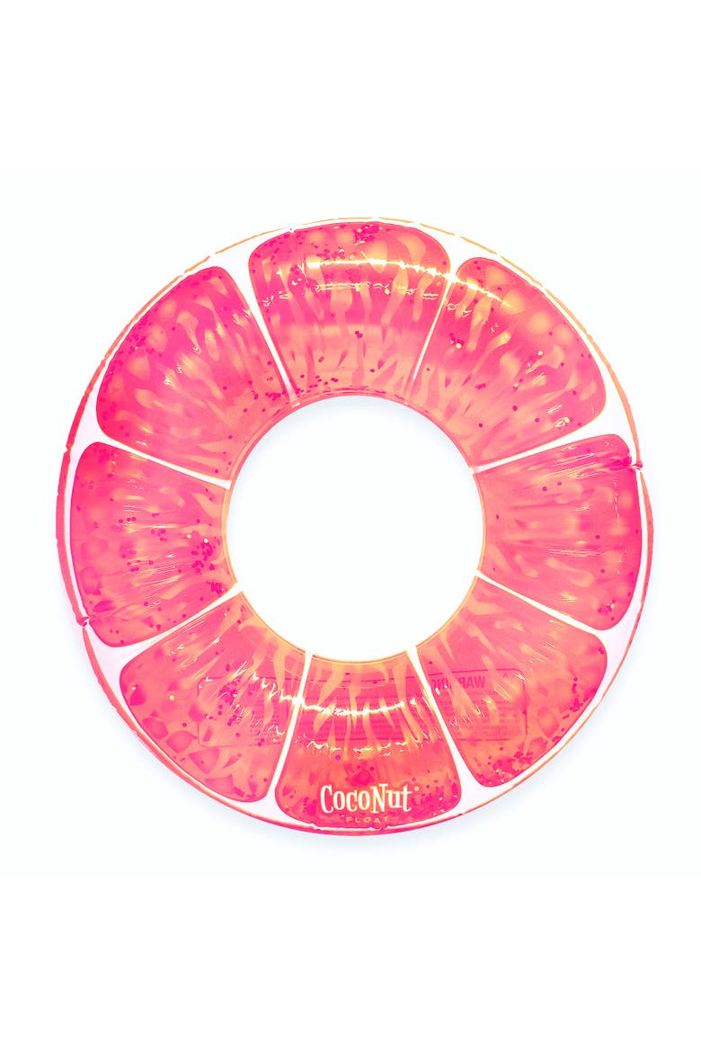 Pink Grapefruit Glitter 42" Pool Float Ring, Inflatable, Antileak, Durable, Main, color, Pink