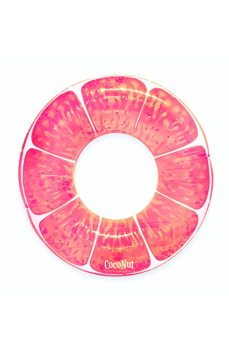 Coconut Float Pink Grapefruit Glitter 42" Pool Float Ring, Inflatable, Antileak, Durable, Main, color, Pink