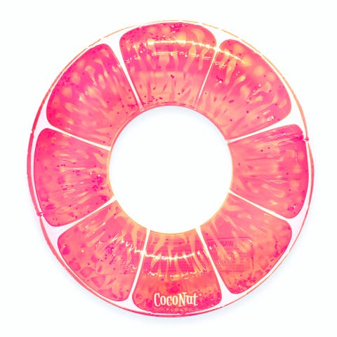 Pink Grapefruit Glitter 42" Pool Float Ring, Inflatable, Antileak, Durable
