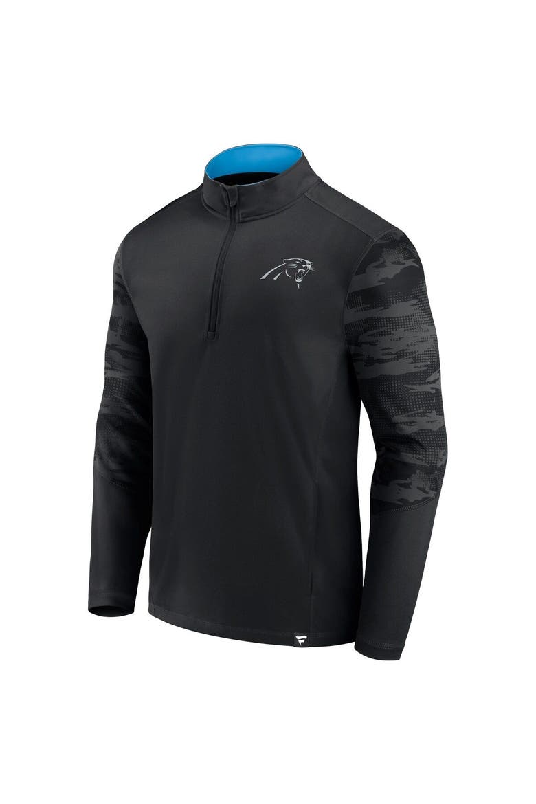 Men's Fanatics Branded Black Carolina Panthers Ringer Quarter-Zip Jacket, Alternate, color, Black