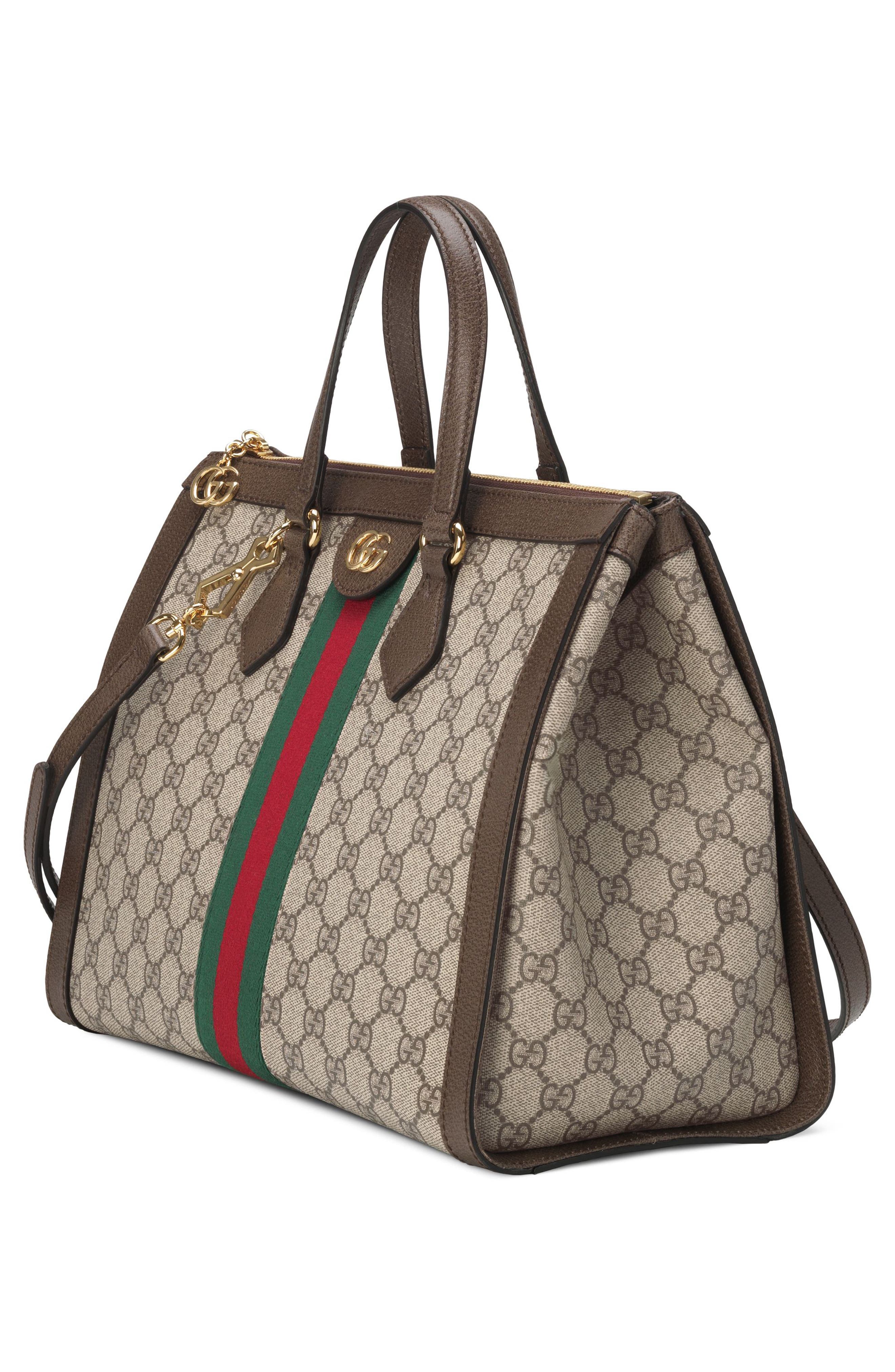 Gucci Medium Canvas Satchel, Alternate, color, 