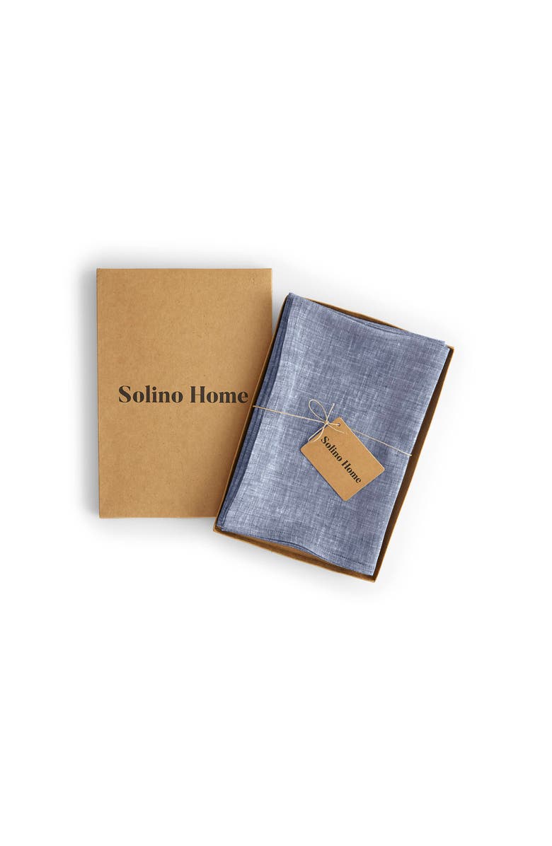 Solino Home Linen Dinner Napkins - Athena, Alternate, color, Chambray Indigo